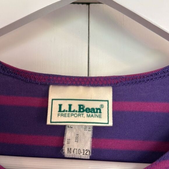 L.L. Bean Vintage striped cropped button front blouse M - Picture 3 of 8